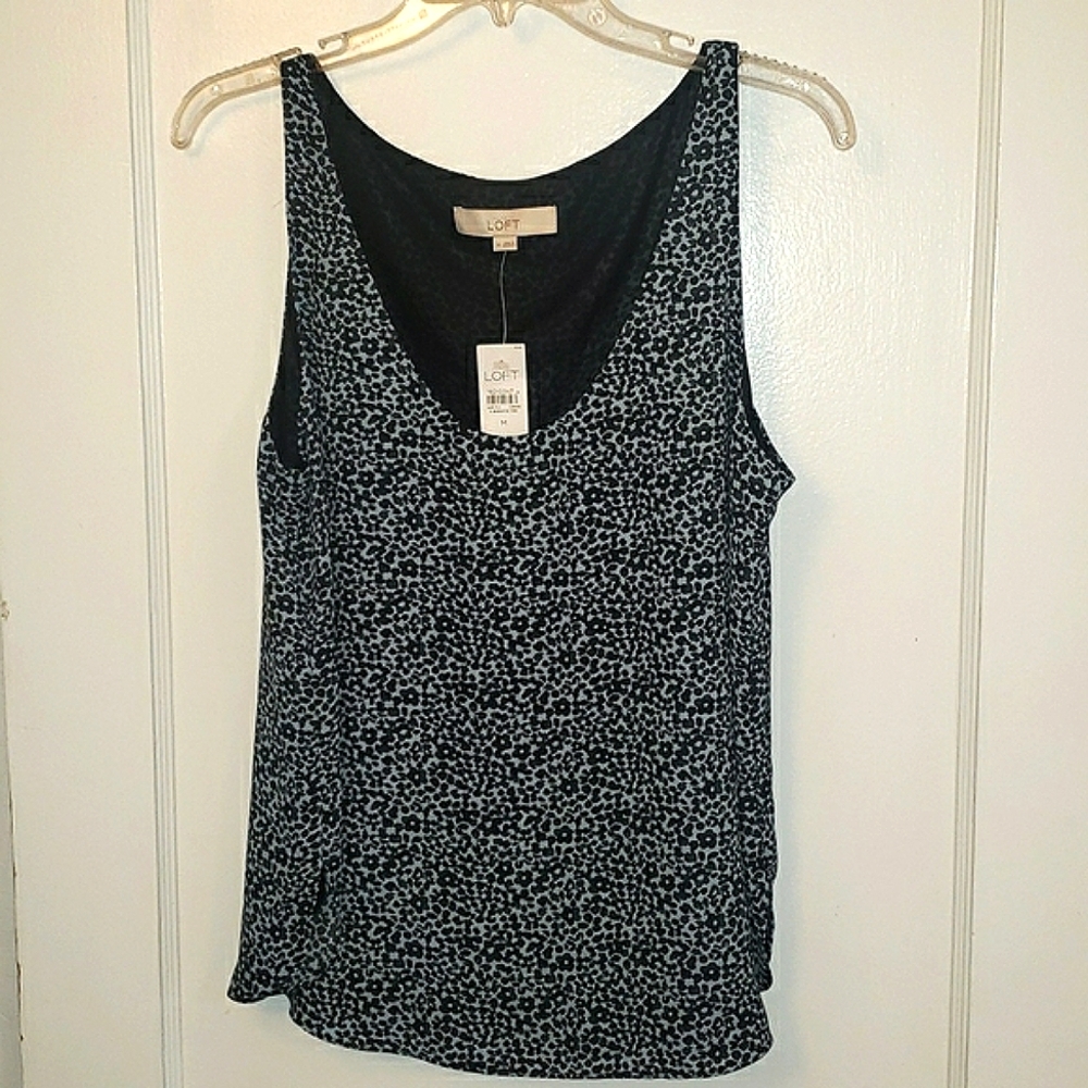 Ann Taylor LOFT Floral Print Sleeveless Top sz M NWT